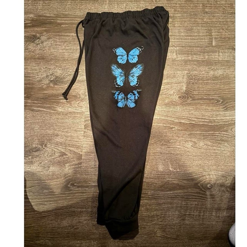 sweatpants with butterflies